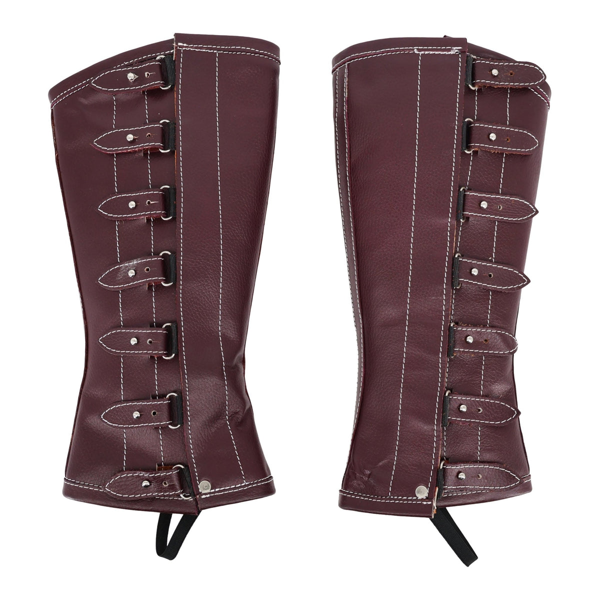 Charro Vino Polainas Espanolas Montar Leather Half Chaps - M-Royal Saddles - Charro Polainas/Chaps