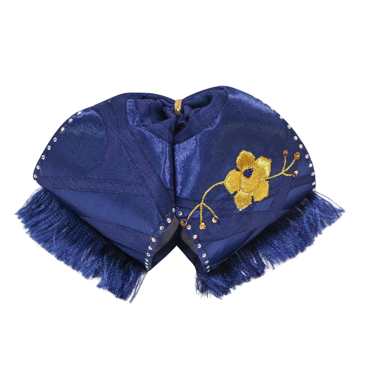 Charros Blue Azul Flower Mono Charro Bowtie - M - Royal Saddles - Monos Charros