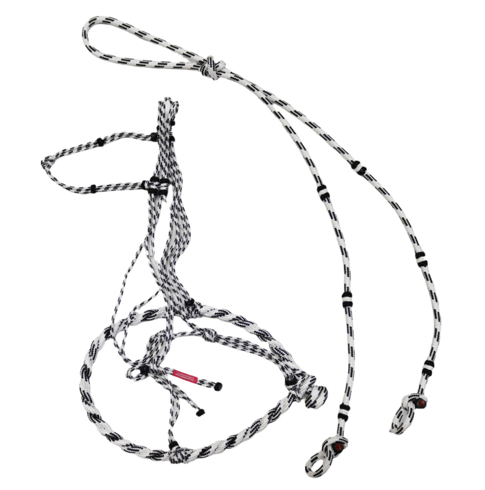 Charros Original Nylon Halter Bosal/Rienda Set (Black/White) main image 0