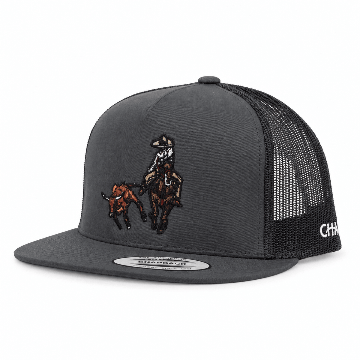 Charros Original Colas Charcoal Trucker Cap - M-Royal Saddles - Charros Original Hats