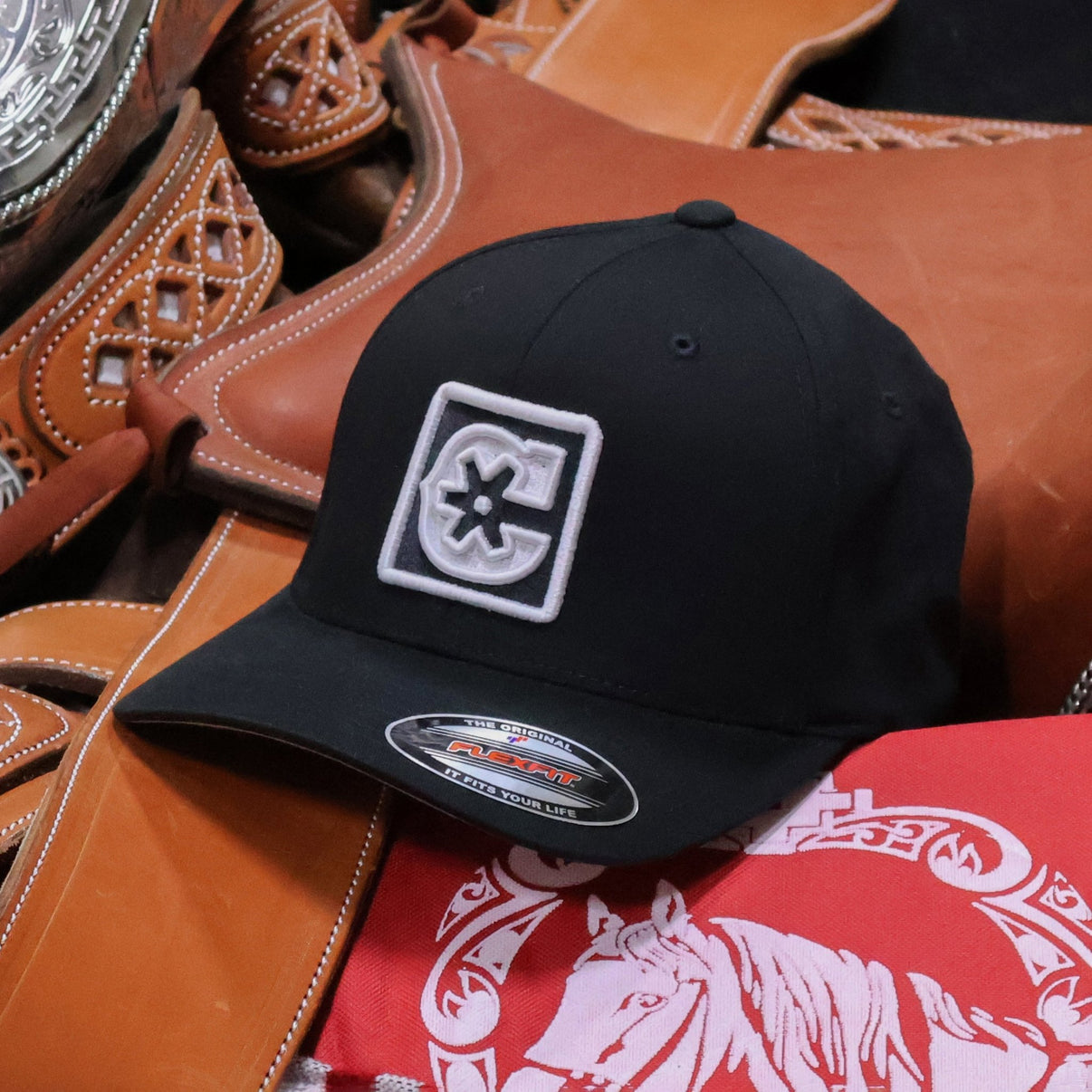 Charros S/M Flexfit Cotton Curve Bill Hat - M - Royal Saddles - Charros Original Hats