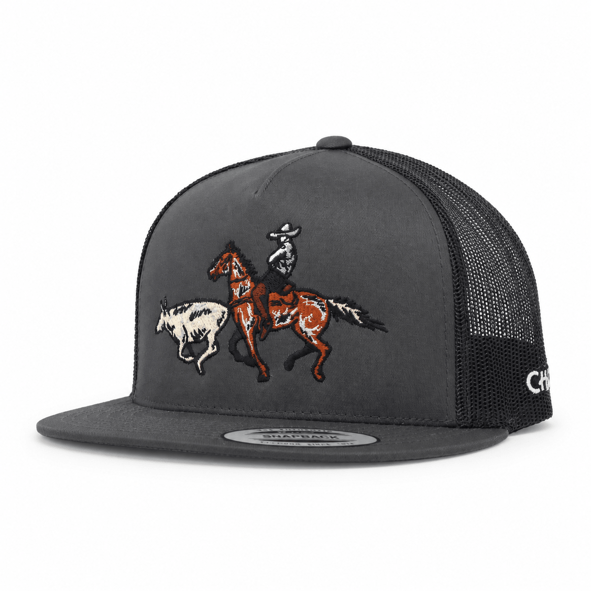 Colas Gris Trucker Snapback Cachucha Charros Original Cap - M-Royal Saddles - Charros Original Hats