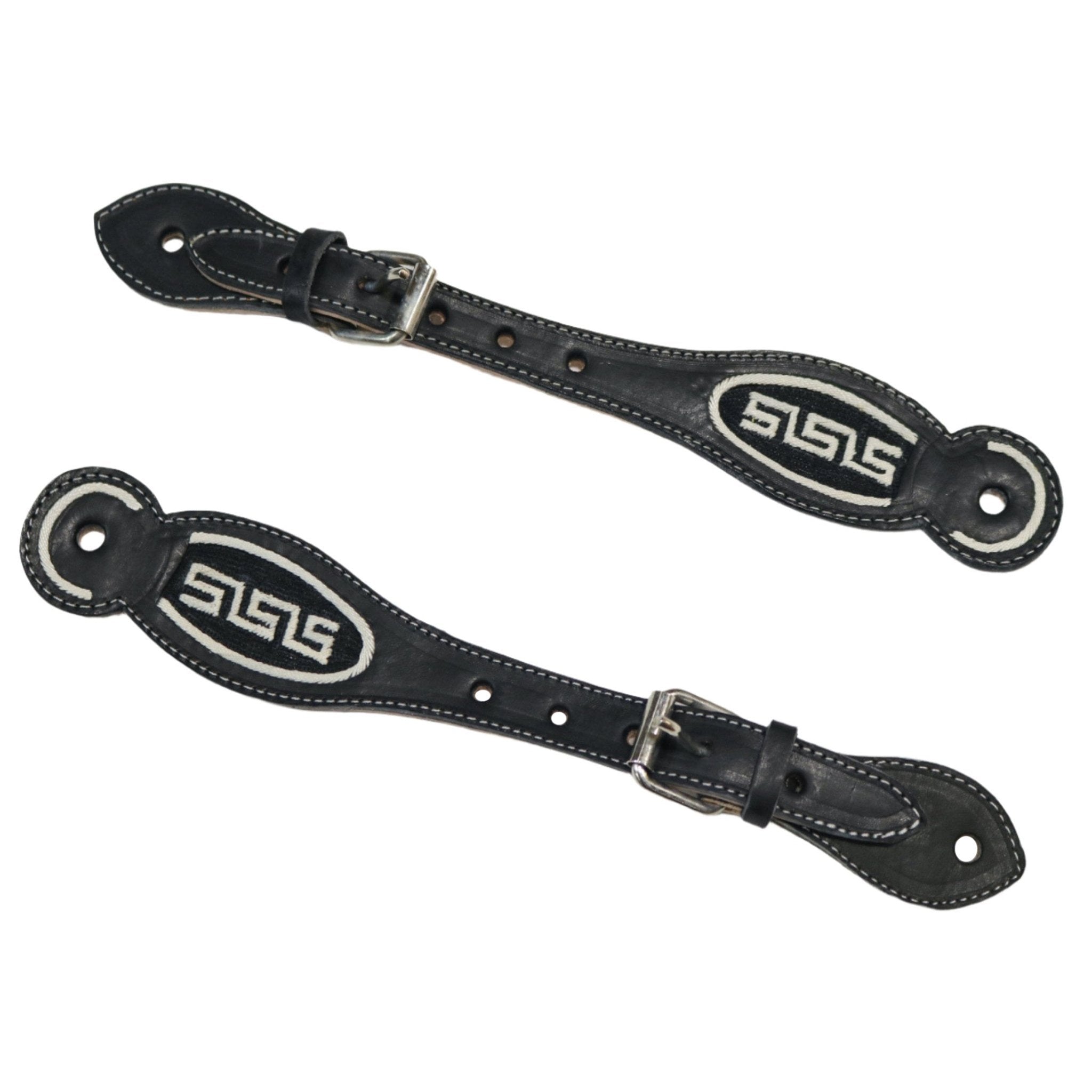 Charro Miel Rojo Cosido Spur Straps Correones