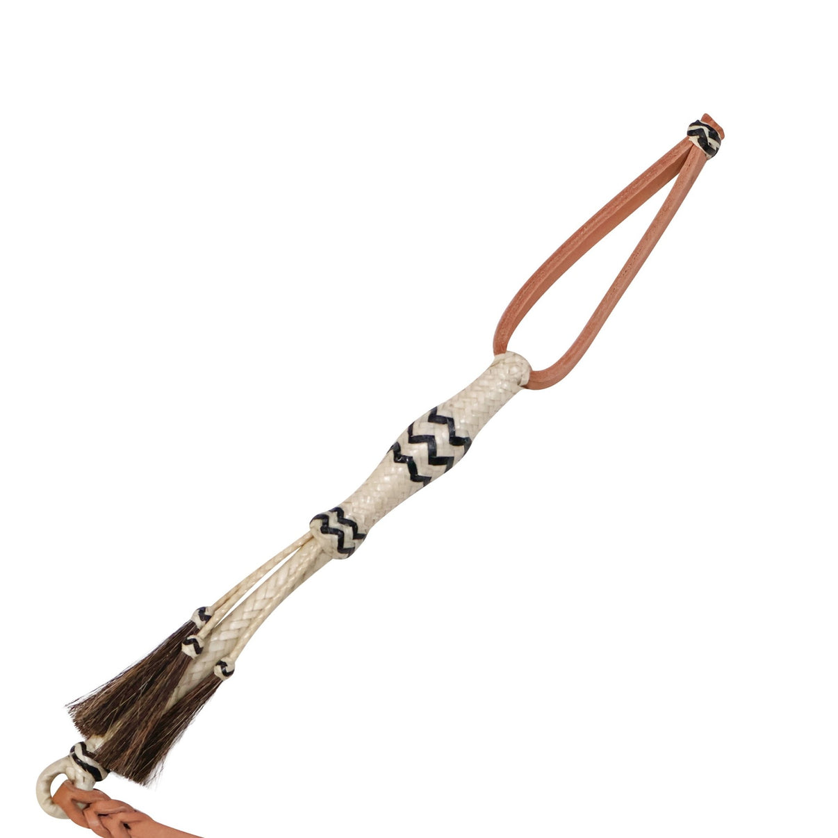 Cuarto Cuero Fina Black Braided Rawhide Quirt - M - Royal Saddles - Charro Whips/Cuartas