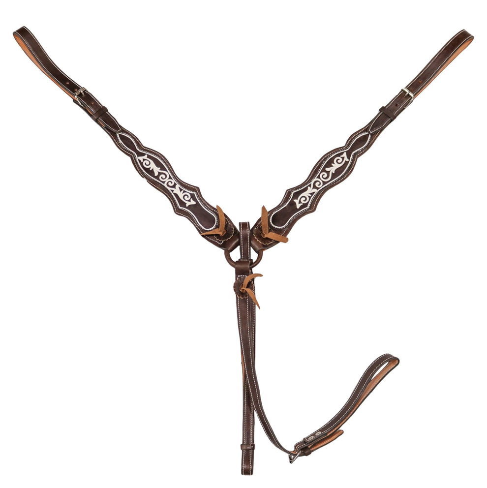 Poitrail Charro Pour Selle - Café - Collier Mammaire - Équitation Vaquette