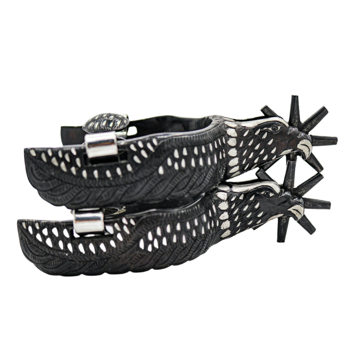 Espuelas Charras Pavonadas Eagle Charro Spurs/Straps - M - Royal Saddles - Charro Spurs/Espuelas