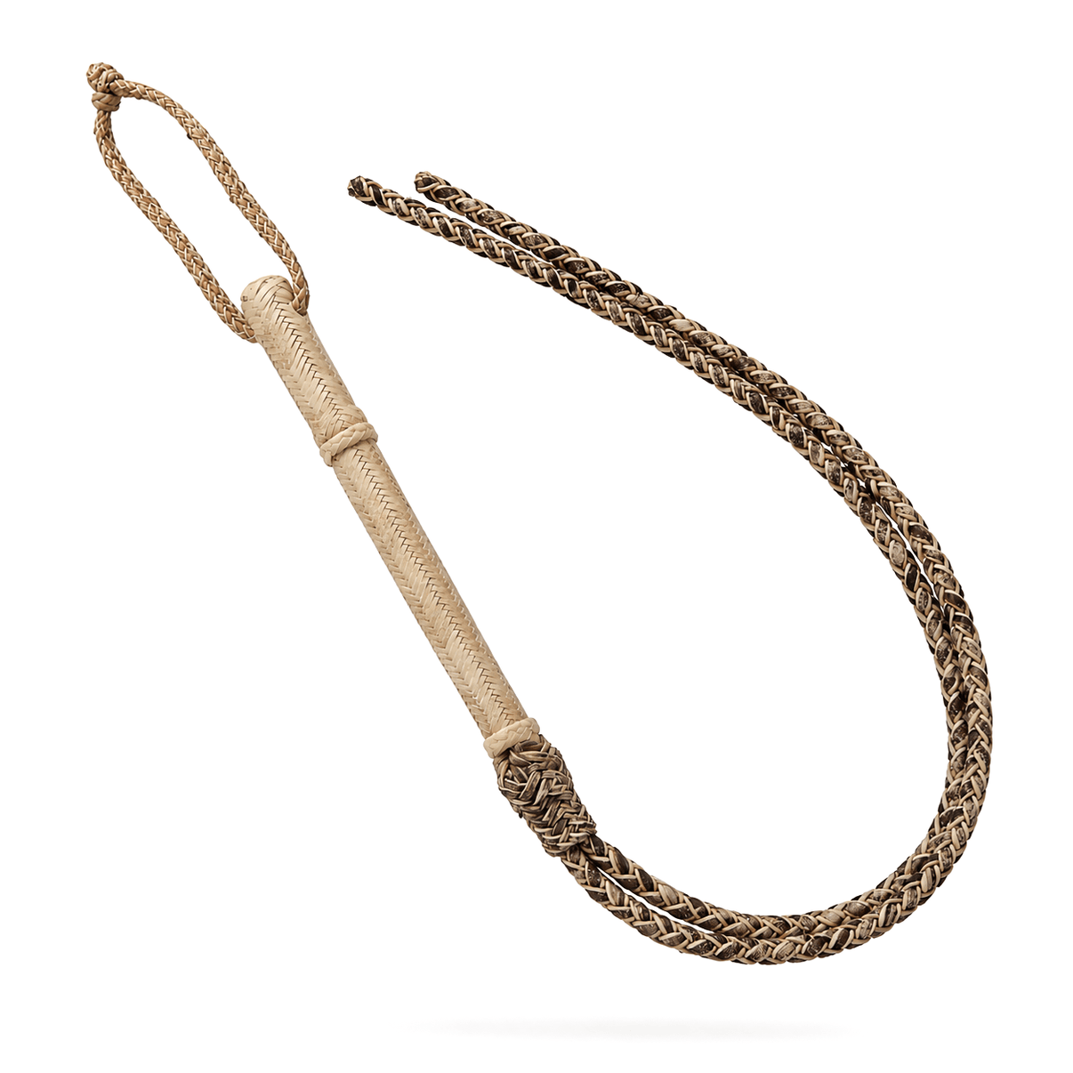 Fino Cuarta Charra Trenzada Cuero Crudo Rawhide Quirt - M - Royal Saddles - Charro Whips/Cuartas