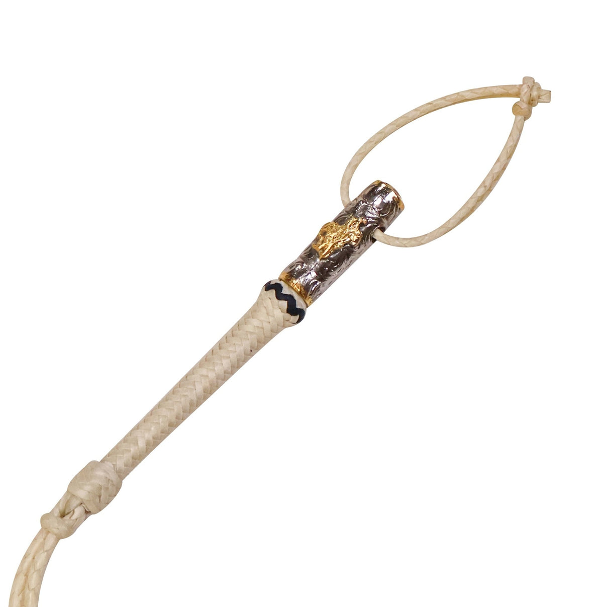 Fino Cuarta De Piel Charro Con Ferrul Pony Leather Quirt - M - Royal Saddles - Charro Whips/Cuartas