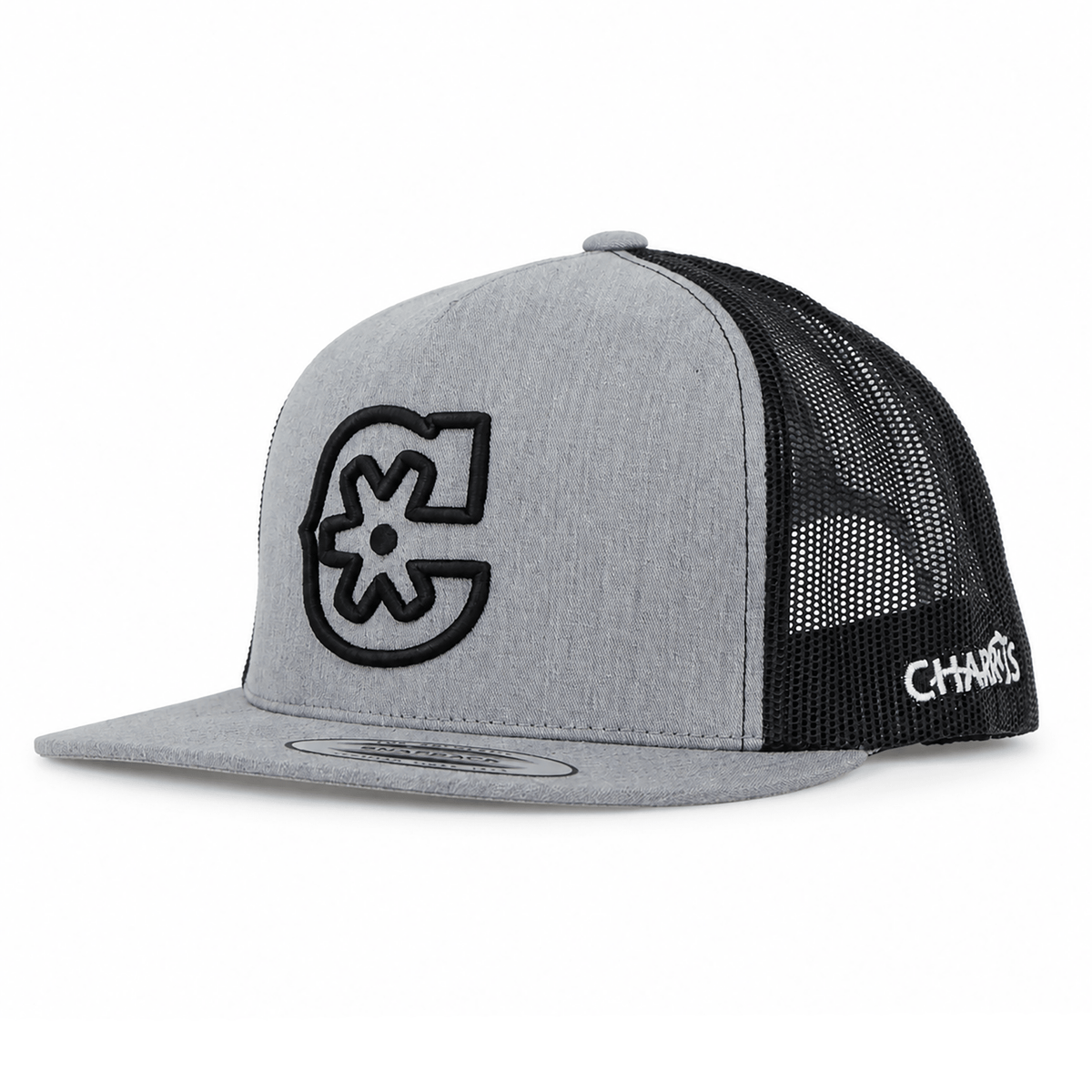 Gray "3D" Snapback Trucker - M-Royal Saddles - Charros Original Hats