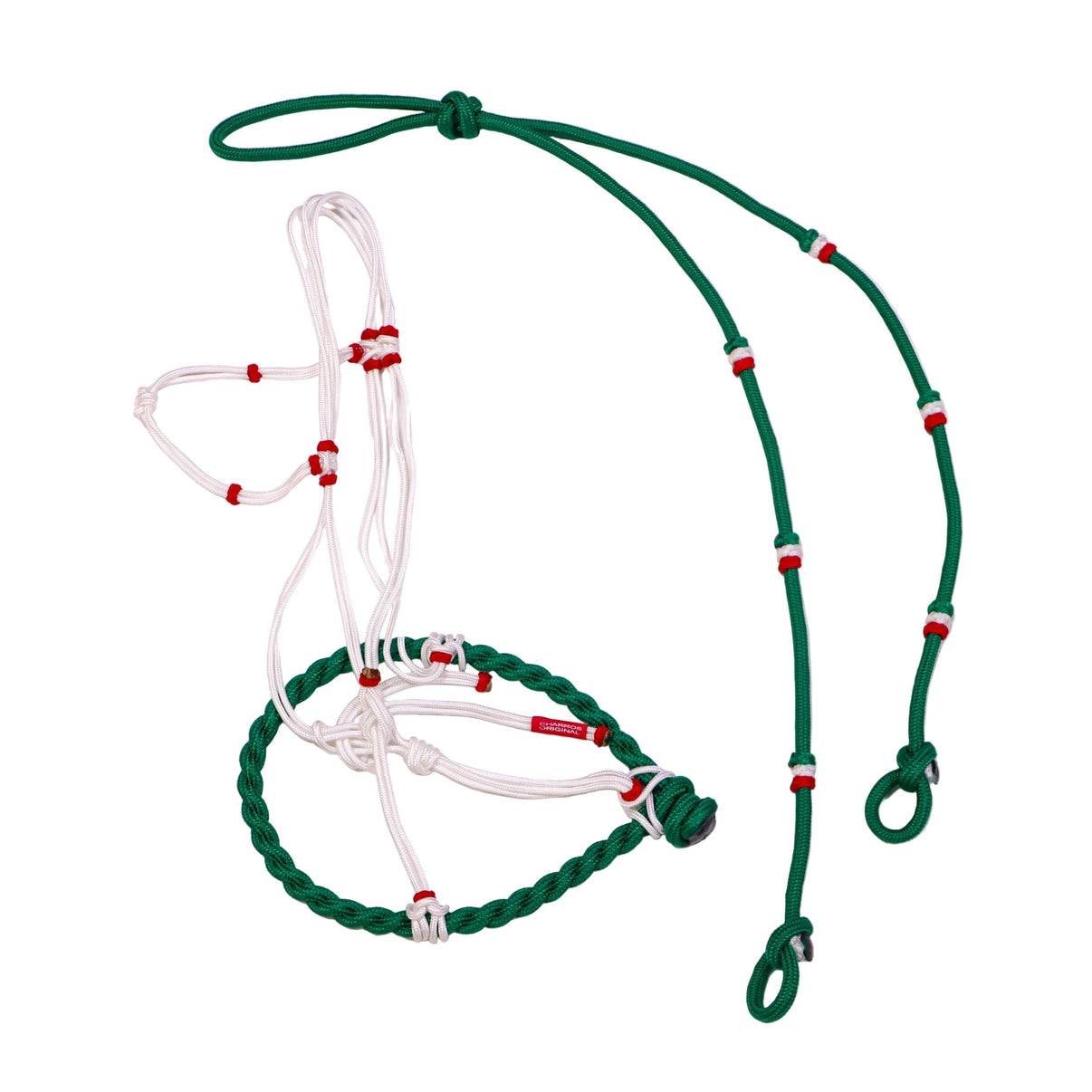 Green MX Charros Original Halter Bosal/Rienda Set - M - Royal Saddles - Charro Bozal