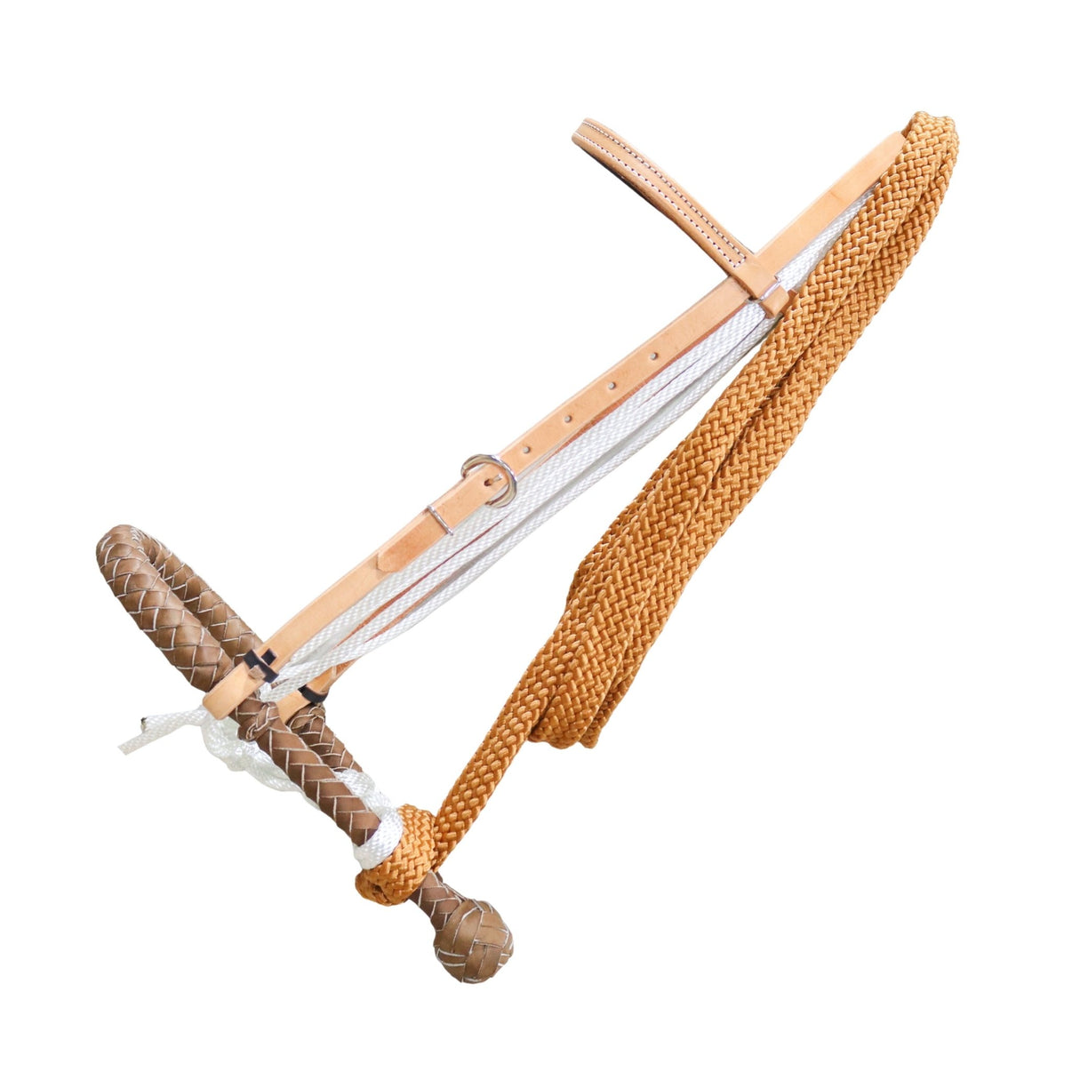 Hackamore Brown Western Horse Breaking Training - M - Royal Saddles - Western Headstall/Bosal
