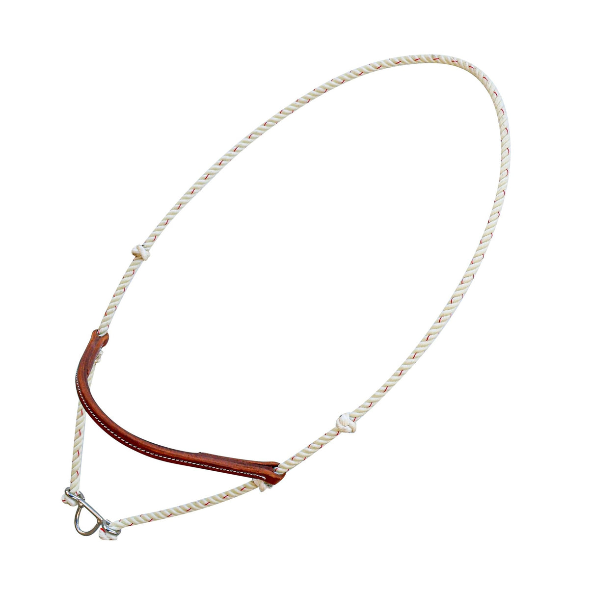 Horse Head Setter Leather Covered Rope Noseband USA Made - M - Royal Saddles - Western Headstall/Bosal