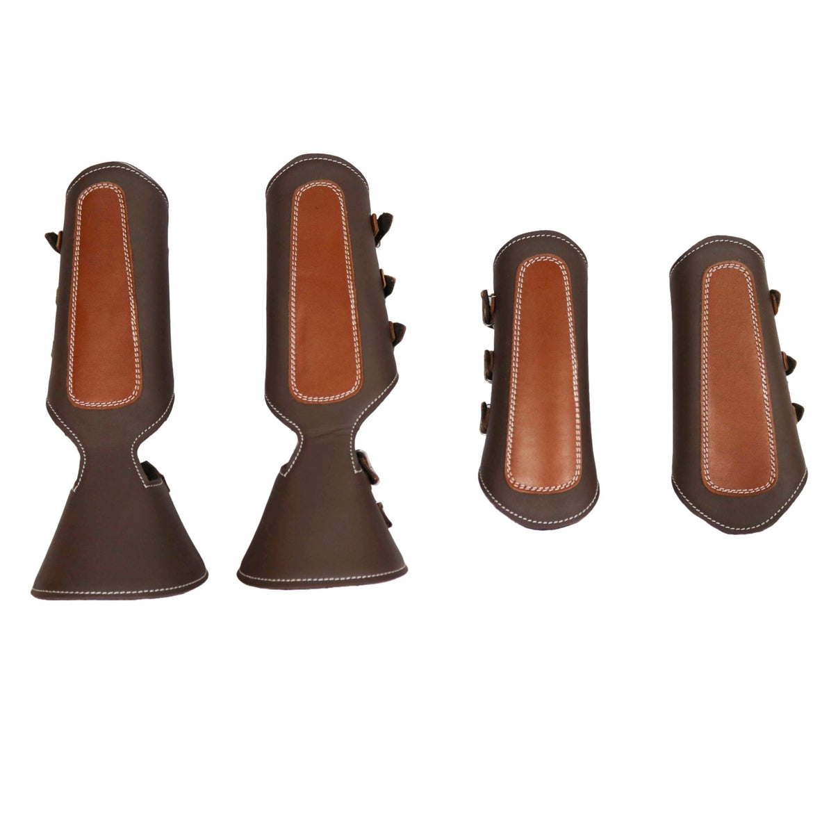 Leather Brown Charro Protectores Caballo Boot Protector - M - Royal Saddles - Horse Gear