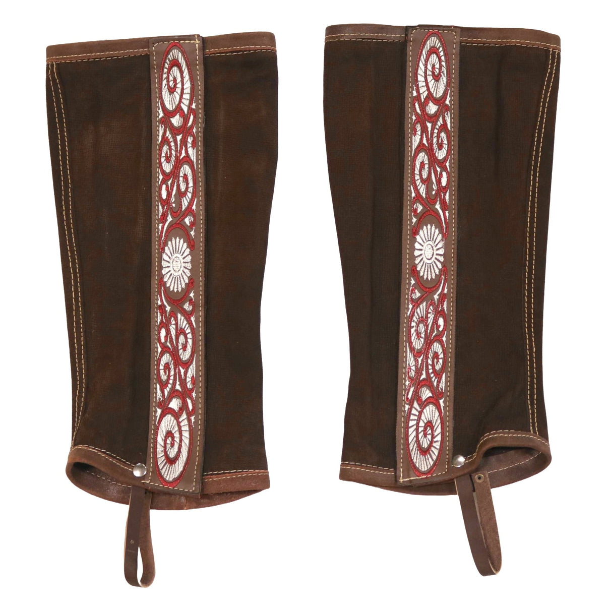 Leather Polainas (M) Charros Brown Leather Chaps - M - Royal Saddles - Charro Polainas/Chaps