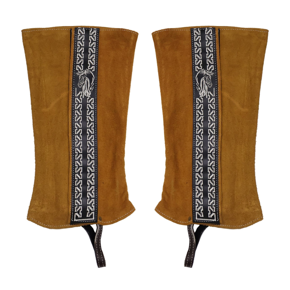 Light Brown Polainas Half Chaps Mexican Charras - M - Royal Saddles - Charro Polainas/Chaps