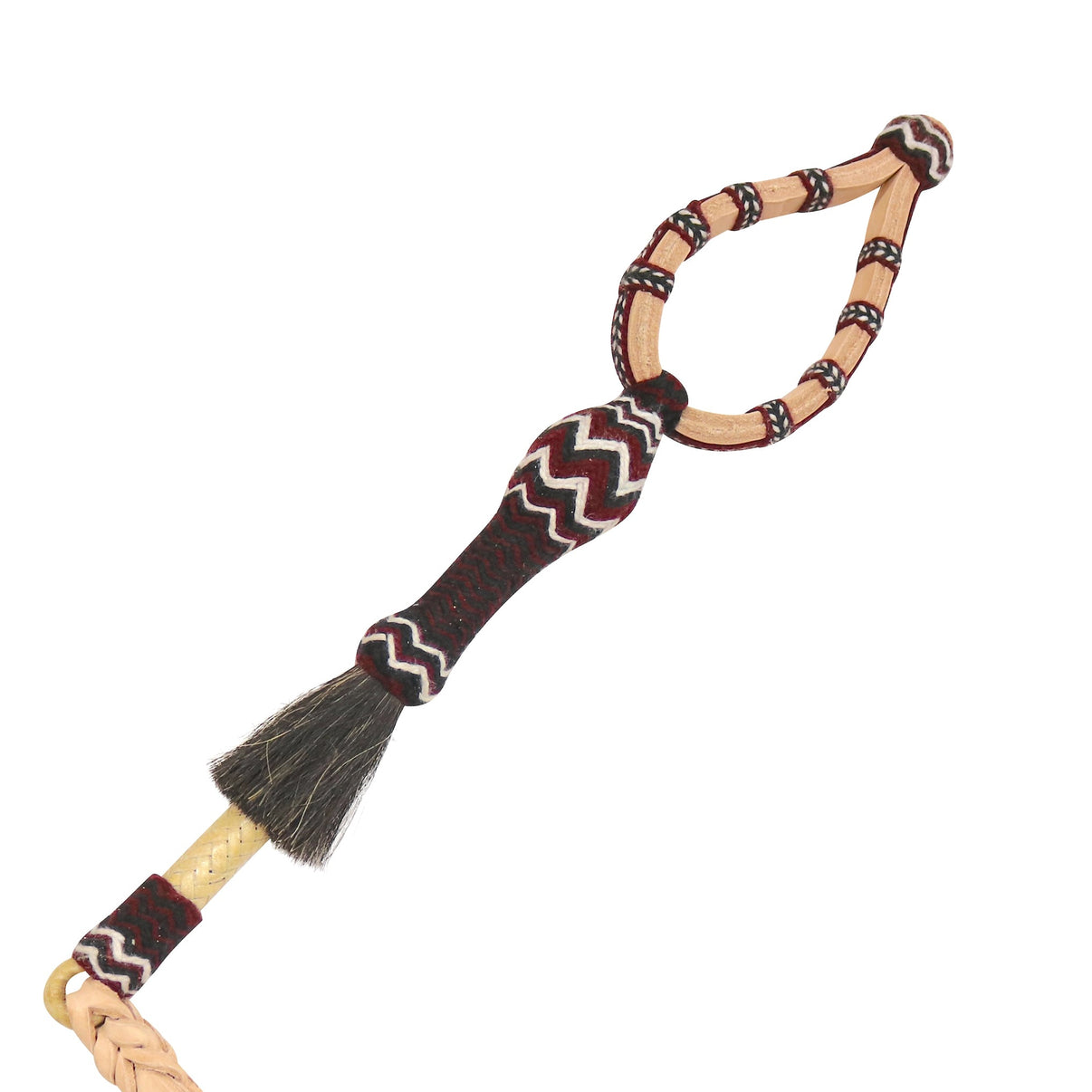 Maroon Leather Charro Cuarta Chomite Quirt - M - Royal Saddles - Charro Whips/Cuartas