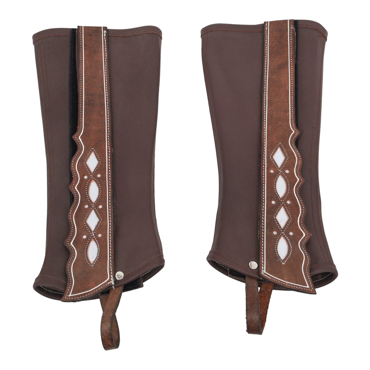 Mexican Cafe Charro Polainas Resacada, Leather Half Chaps - M-Royal Saddles - Charro Polainas/Chaps