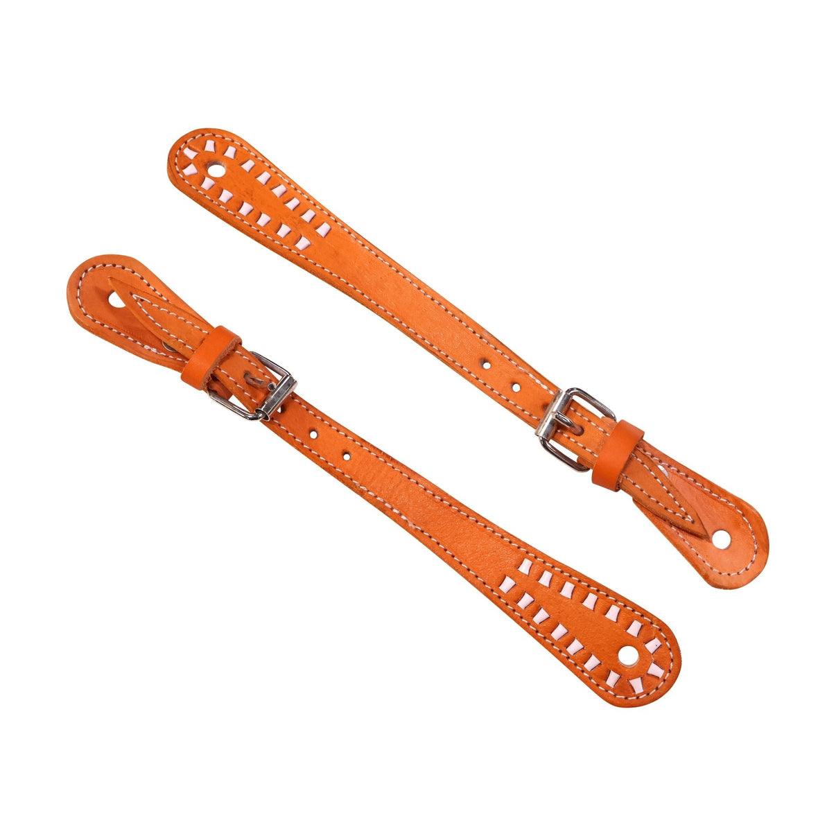 Miel Charro Jaraneado Spur Straps Correnos - M - Royal Saddles - Charro Spurs Strap