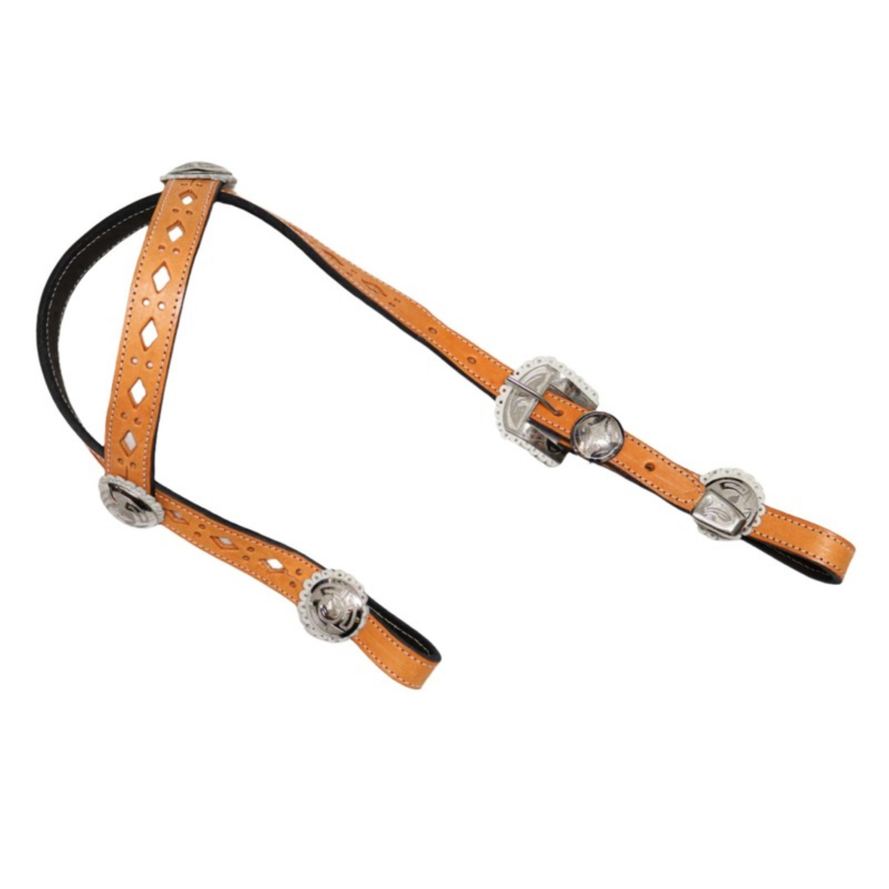 Natural Charro Cabezada Boton Hueso Headstall