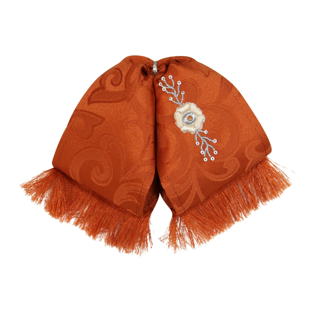 Orange Mono Charro Flor Bowtie Lienzo - M - Royal Saddles - Monos Charros