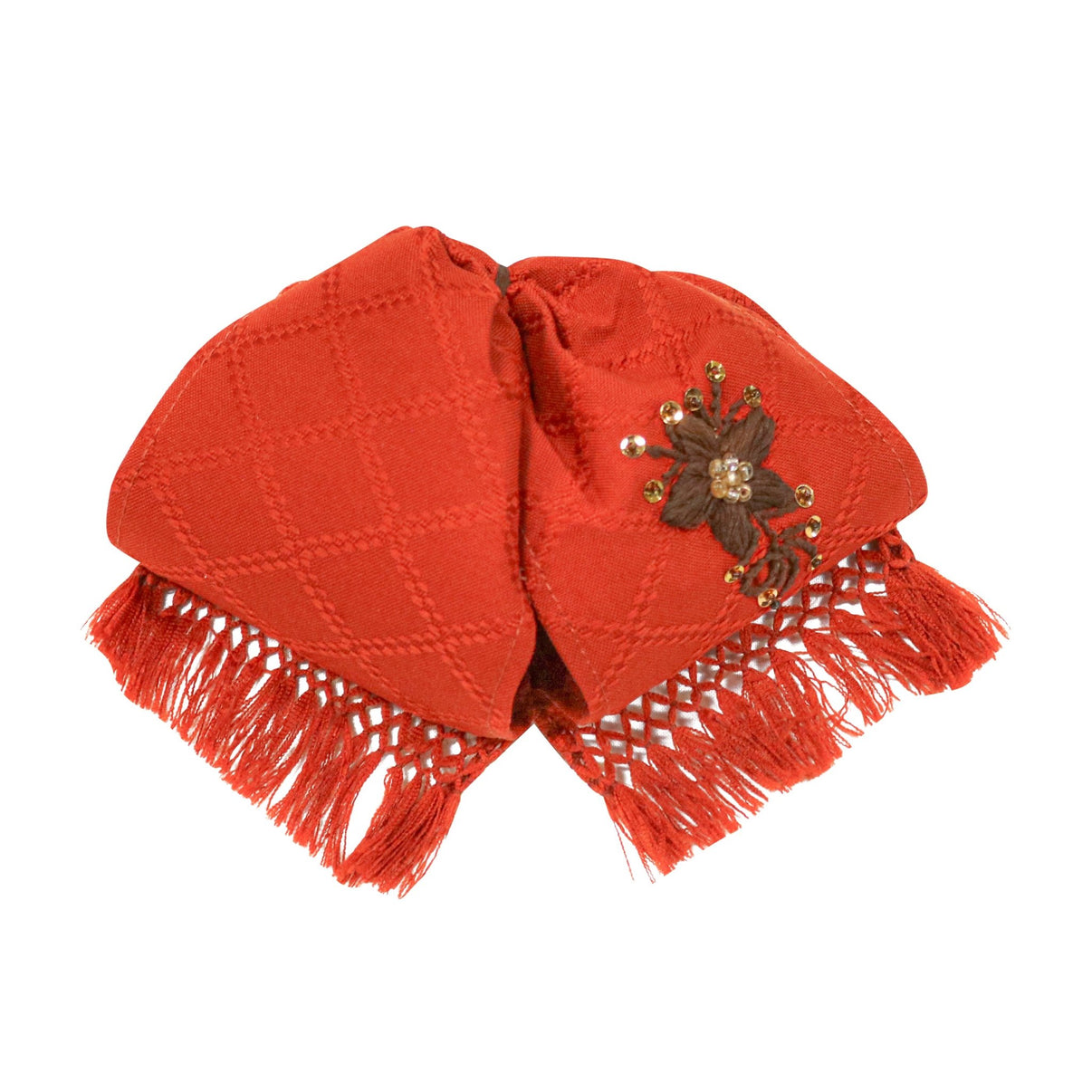 Orange Mono Charro Flower Design Lienzo Charro - M - Royal Saddles - Monos Charros