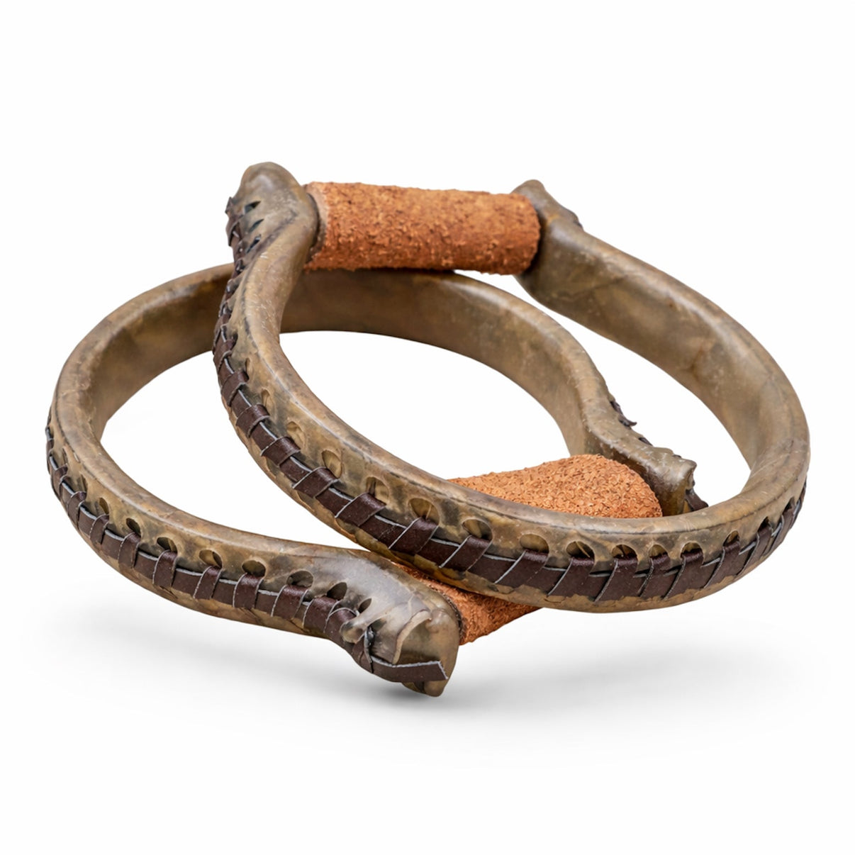 Oxbow Round Rawhide Western Stirrups - M - Royal Saddles - Western Saddle Parts