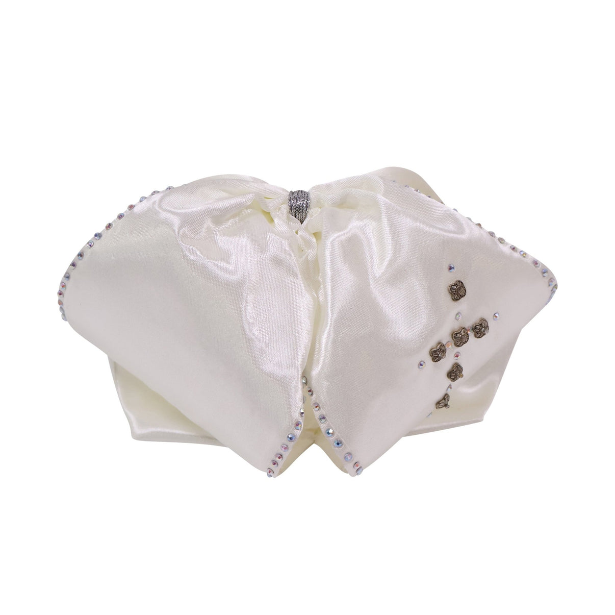 Pearl White Cross Charro Mono Bowtie - M - Royal Saddles - Monos Charros
