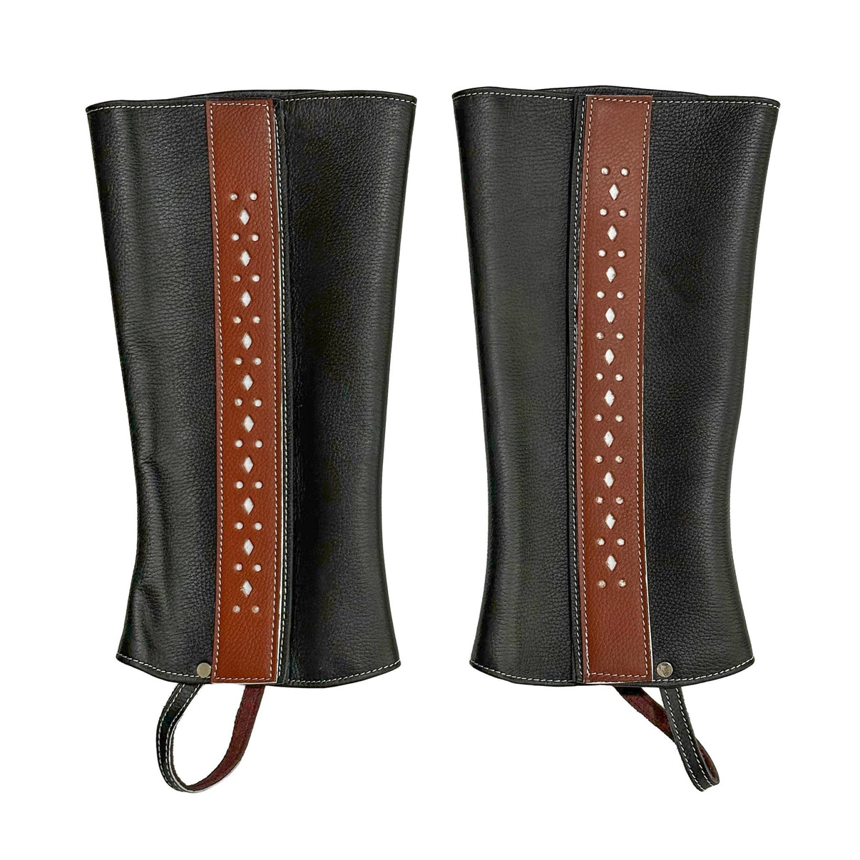 Polainas Black Diseno Caballo Charro Chaps Charreria - M - Royal Saddles - Charro Polainas/Chaps