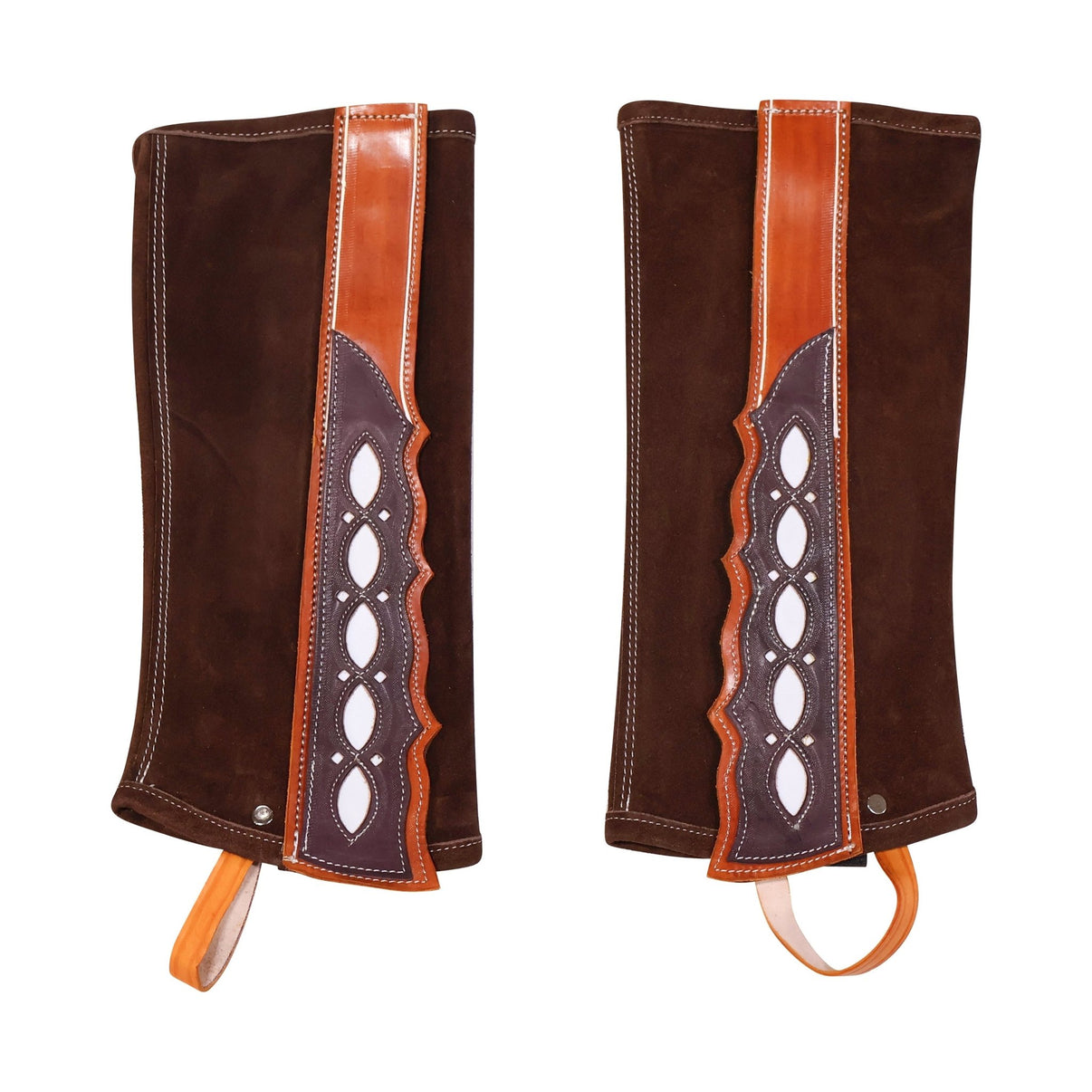 Polainas Dark Brown (M) Charras Leather Half Chaps - M - Royal Saddles - Charro Polainas/Chaps