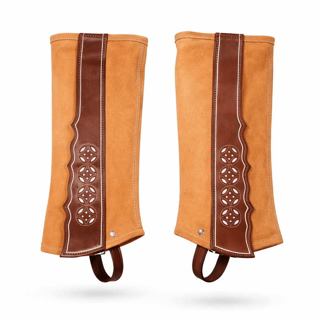 Polainas Gamuza Rescadas (M) Charras Half Chaps - M - Royal Saddles - Charro Polainas/Chaps
