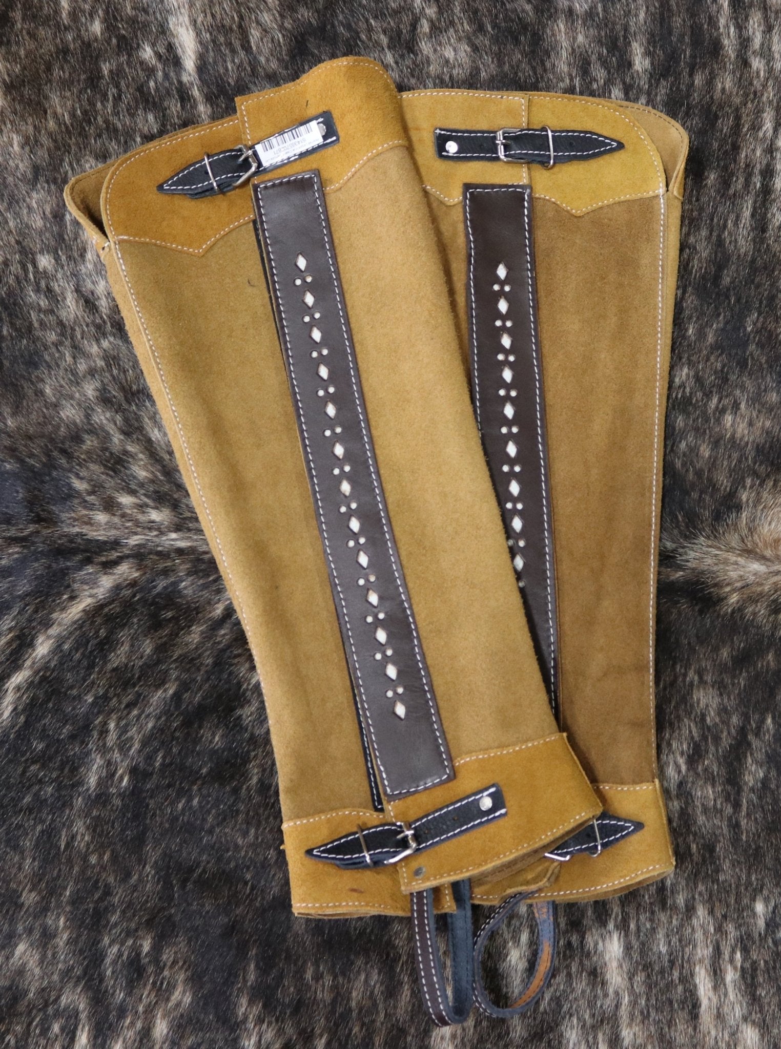 Pincettes En Cuir Sur Mesure – Rough Out Chaps, Fabriquées Aux USA (R Bar K)