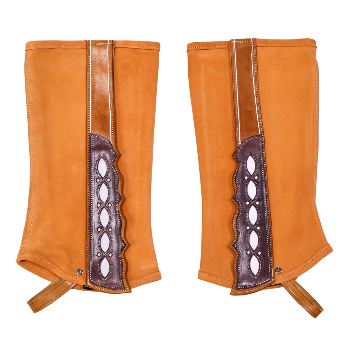 Polainas Miel (XL) Gamuza Charro Half Suede Chaps - M - Royal Saddles - Charro Polainas/Chaps