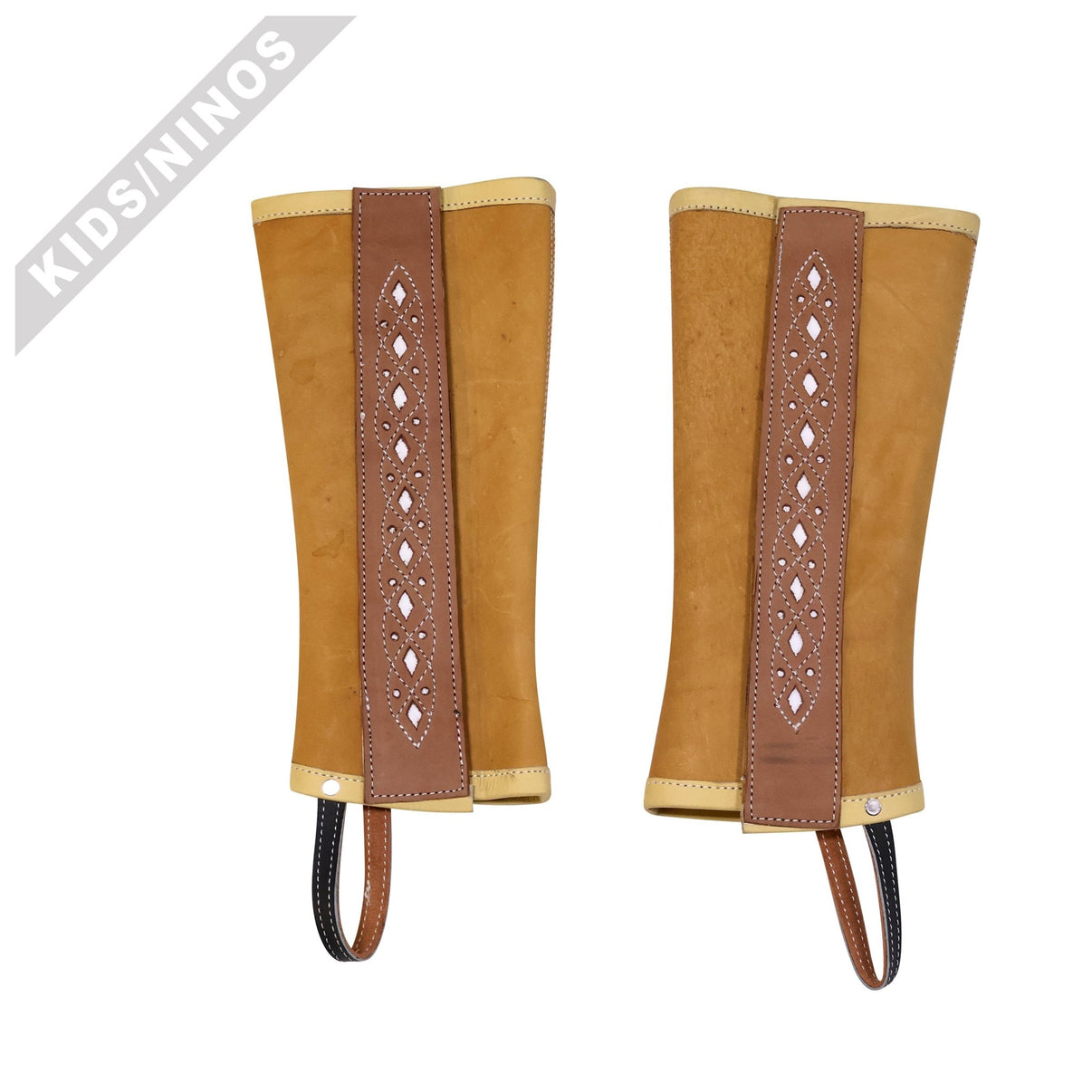 Polainas Piel (L) Half Chaps Charras Nino Kids - M - Royal Saddles - Charro Polainas/Chaps