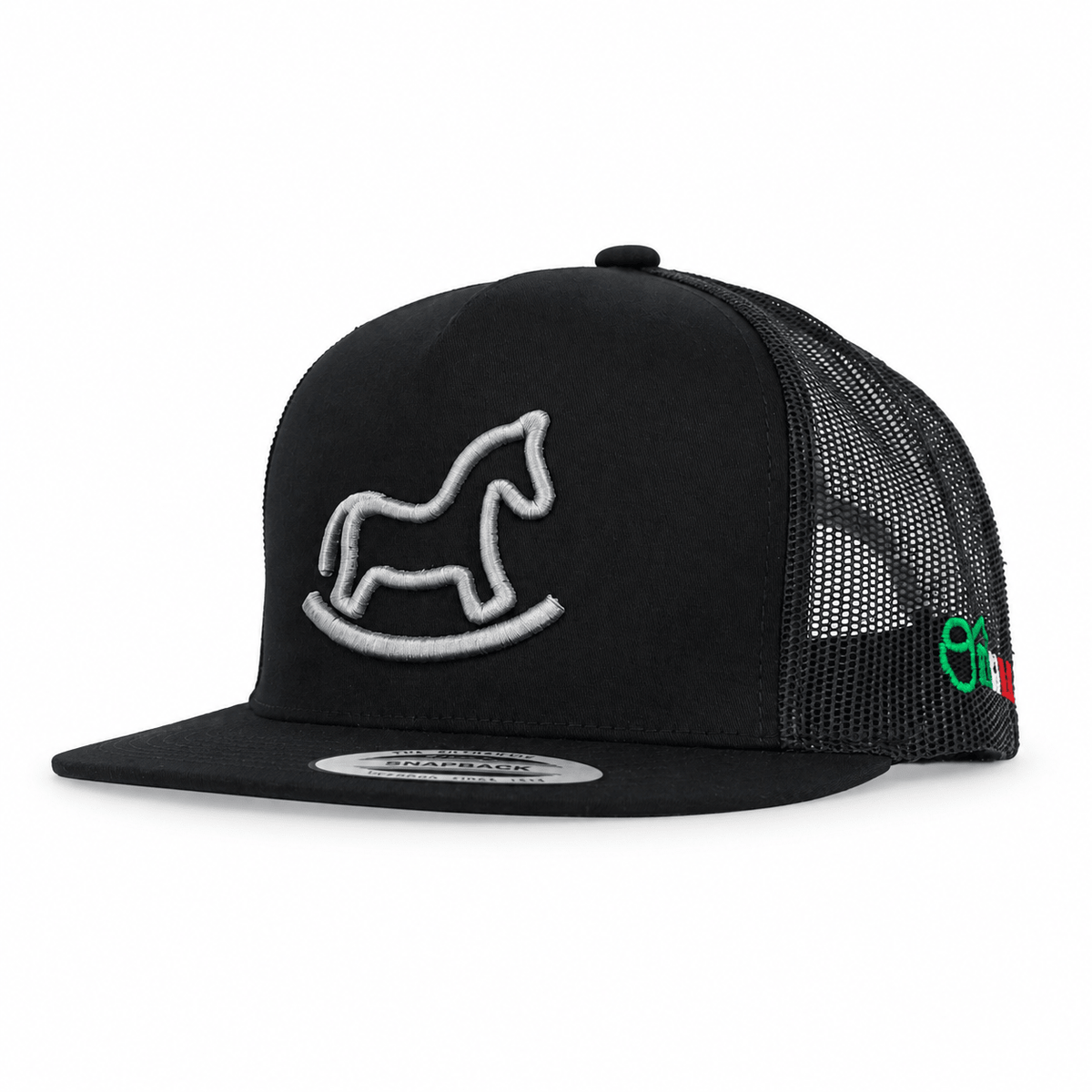 "Pony" Charros Black Trucker Cap - M-Royal Saddles - Charros Original Hats