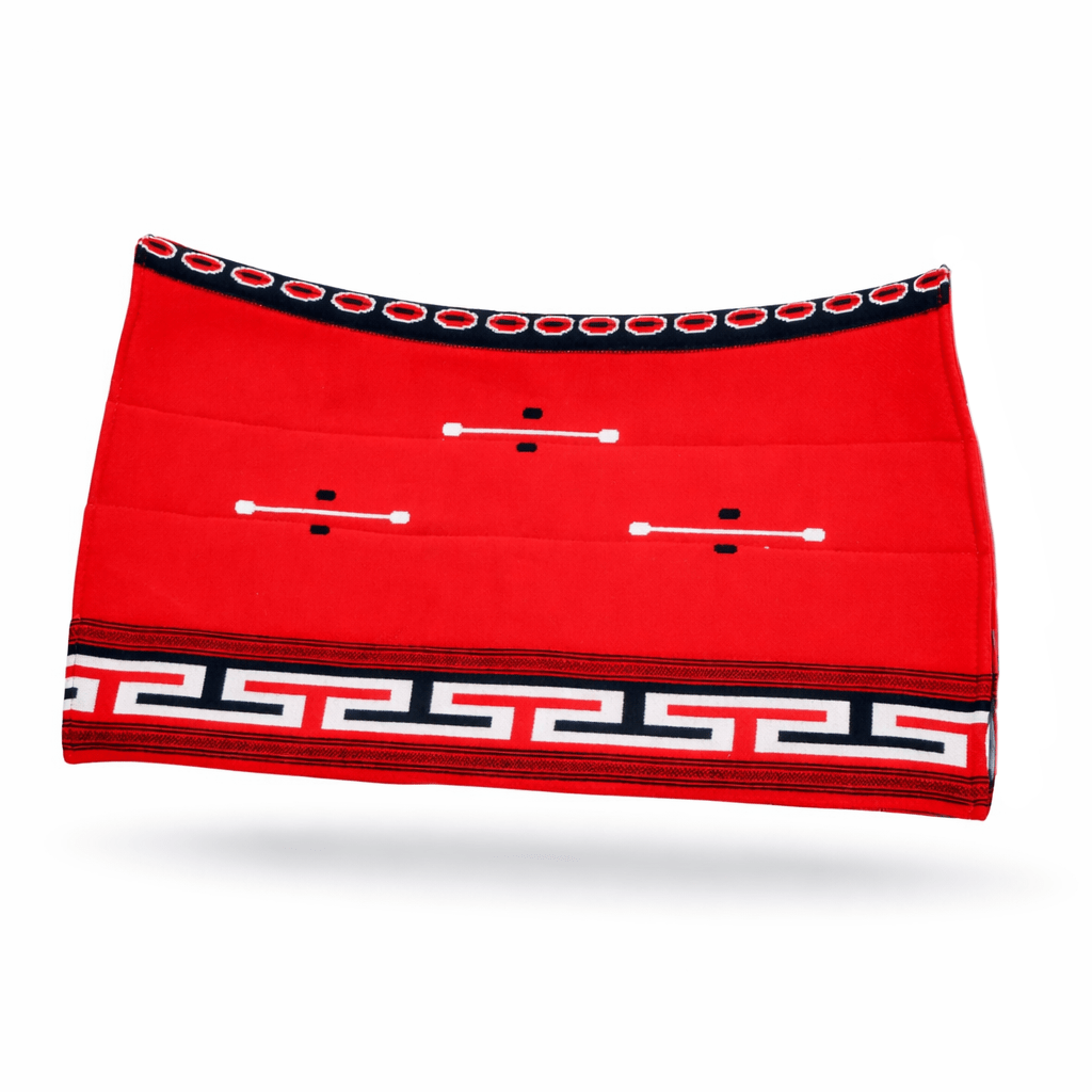 Red Charro Mantilla Carona Suadero Saddle Pad - M - Royal Saddles - Charro Pads/Caronas