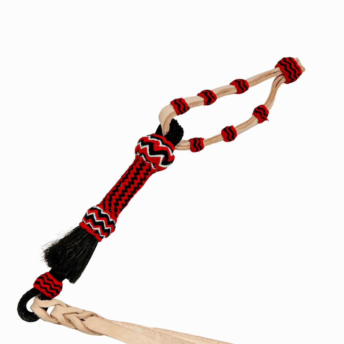 Roja Charra Black Cuarta Quirt Whip Chomite - M - Royal Saddles - Charro Whips/Cuartas
