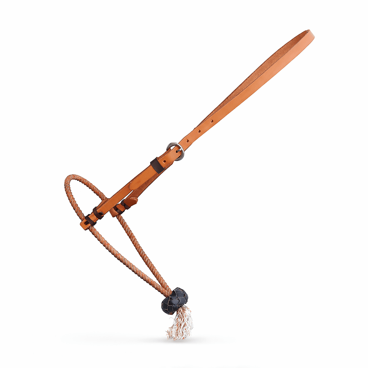 Single Rope Noseband Leather Headstall USA Made - M - Royal Saddles - Western Headstall/Bosal