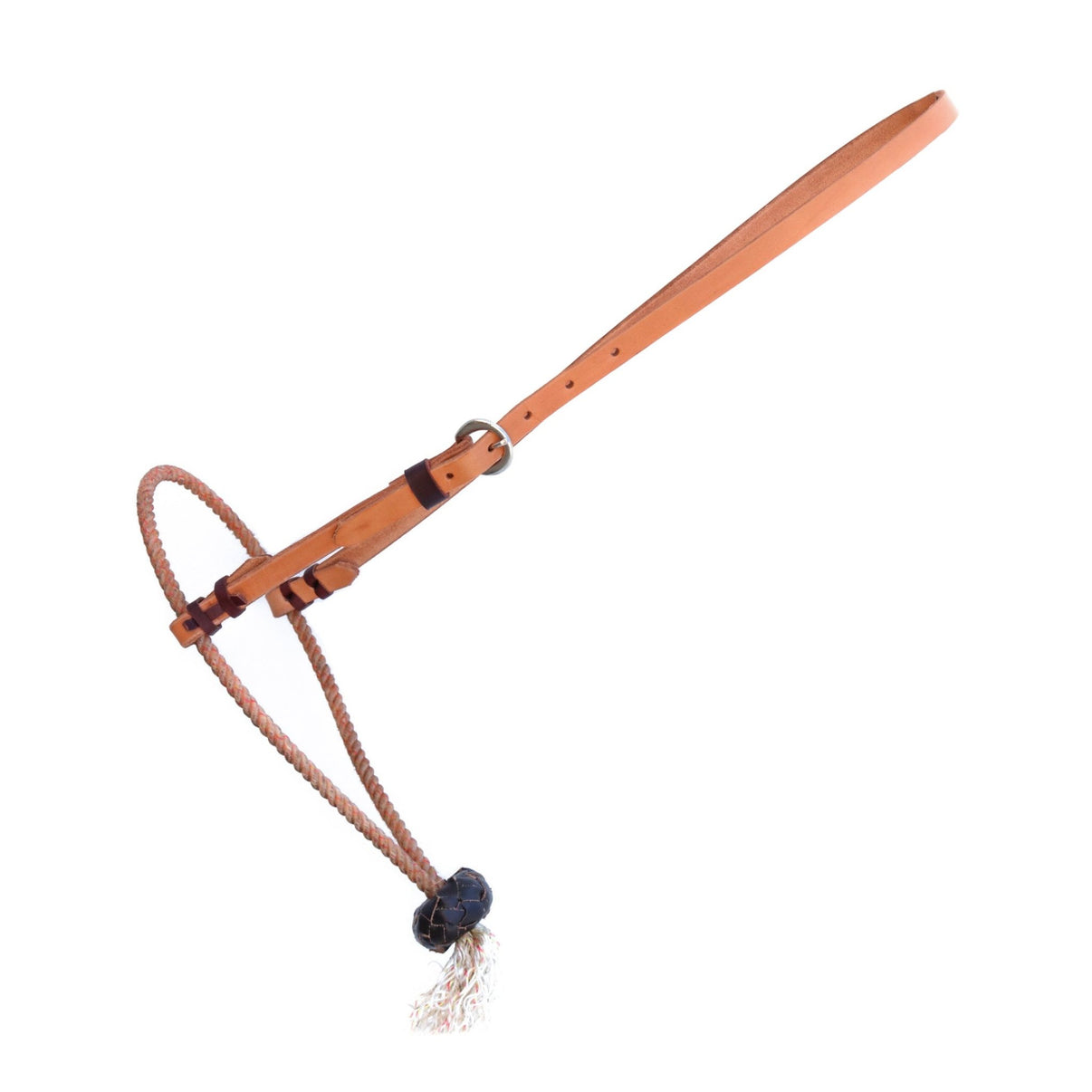 Single Rope Noseband with Leather Headstall - M - Royal Saddles - Western Headstall/Bosal