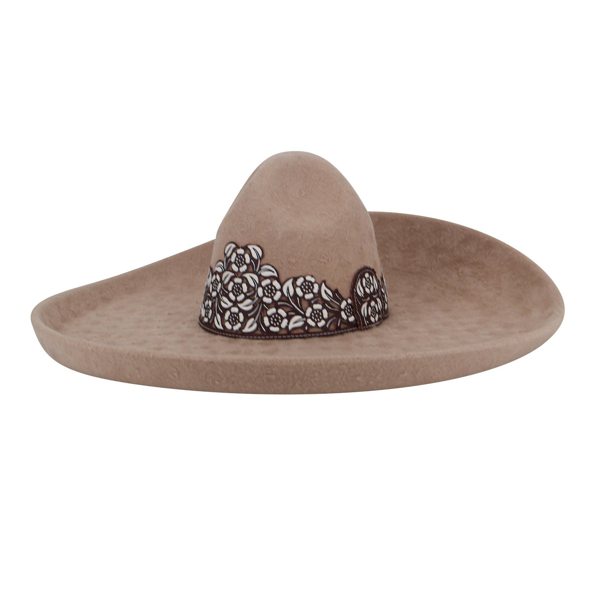 Sombrero Cafe Claro Calado Charro Lana MEX 57 USA 7 1/8" - M-Royal Saddles - Sombreros Charros