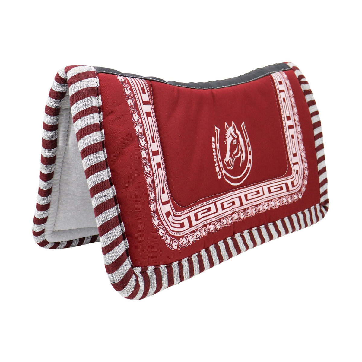 Vino Carona Charra Maroon Horse Saddle Pad - M-Royal Saddles - Charro Pads/Caronas