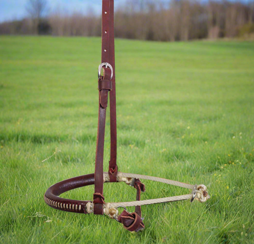 Hy Equestrian Cavezzone Da Caccia A Naso Piatto – Pelle Nero/Marrone Per Pony, Cob O Pieno
