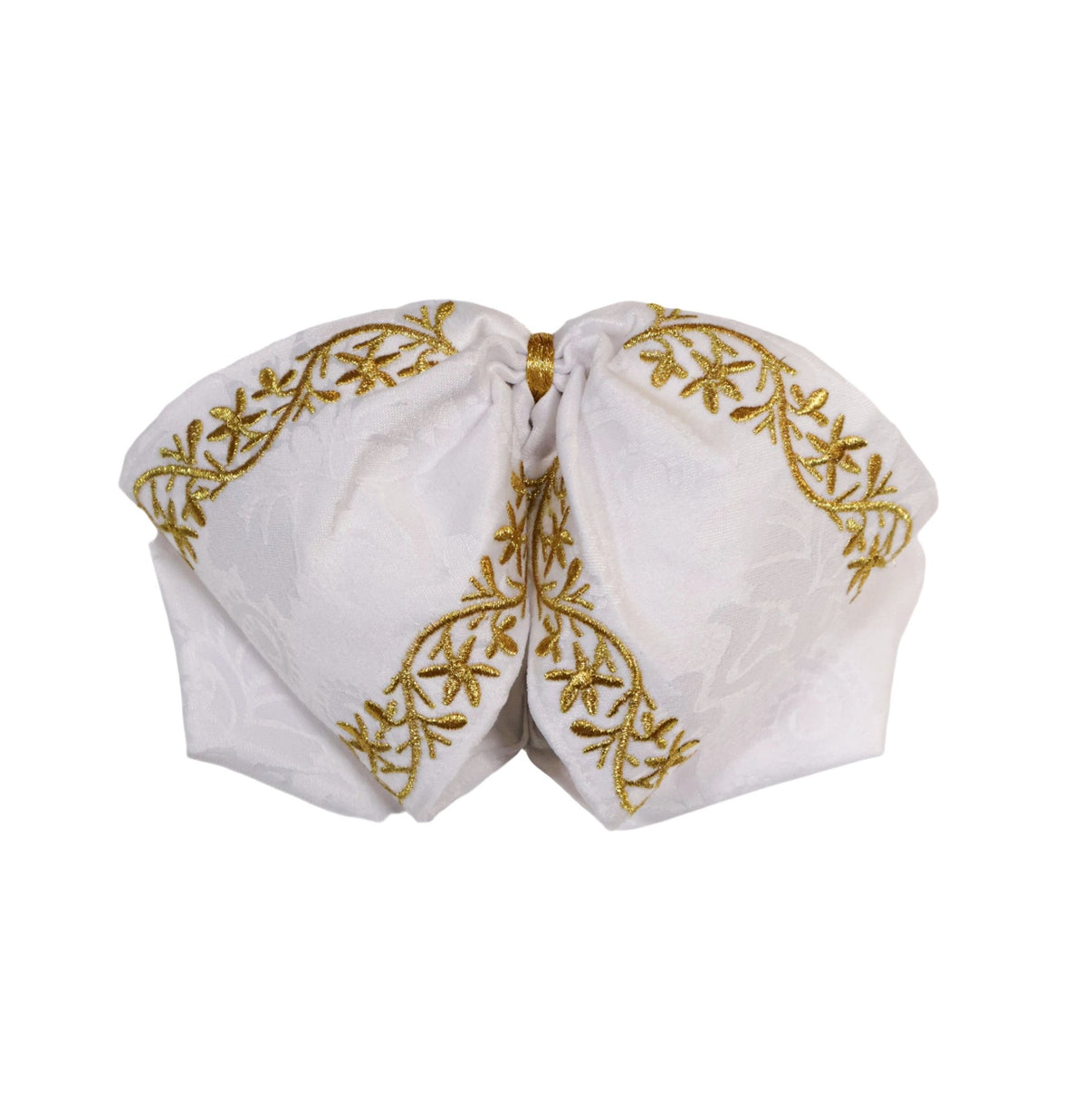 White Charro Mono Bowtie Gold Flor - M - Royal Saddles - Monos Charros