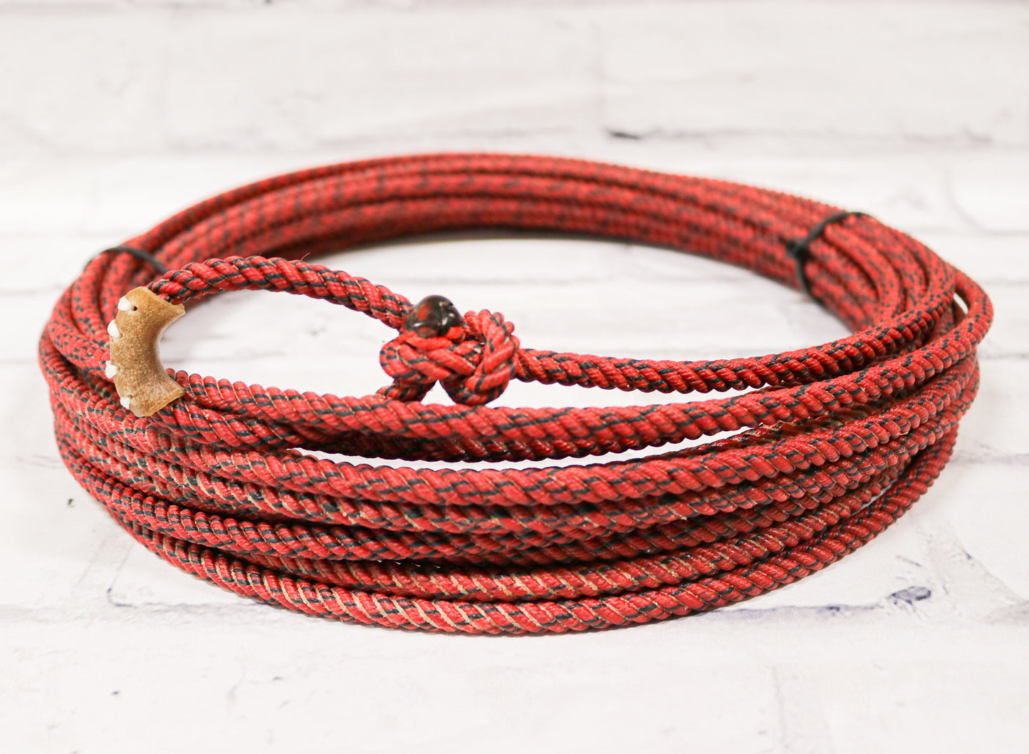 50 FT Red Black Nylon 11/32" Rope Rodeo Lariat