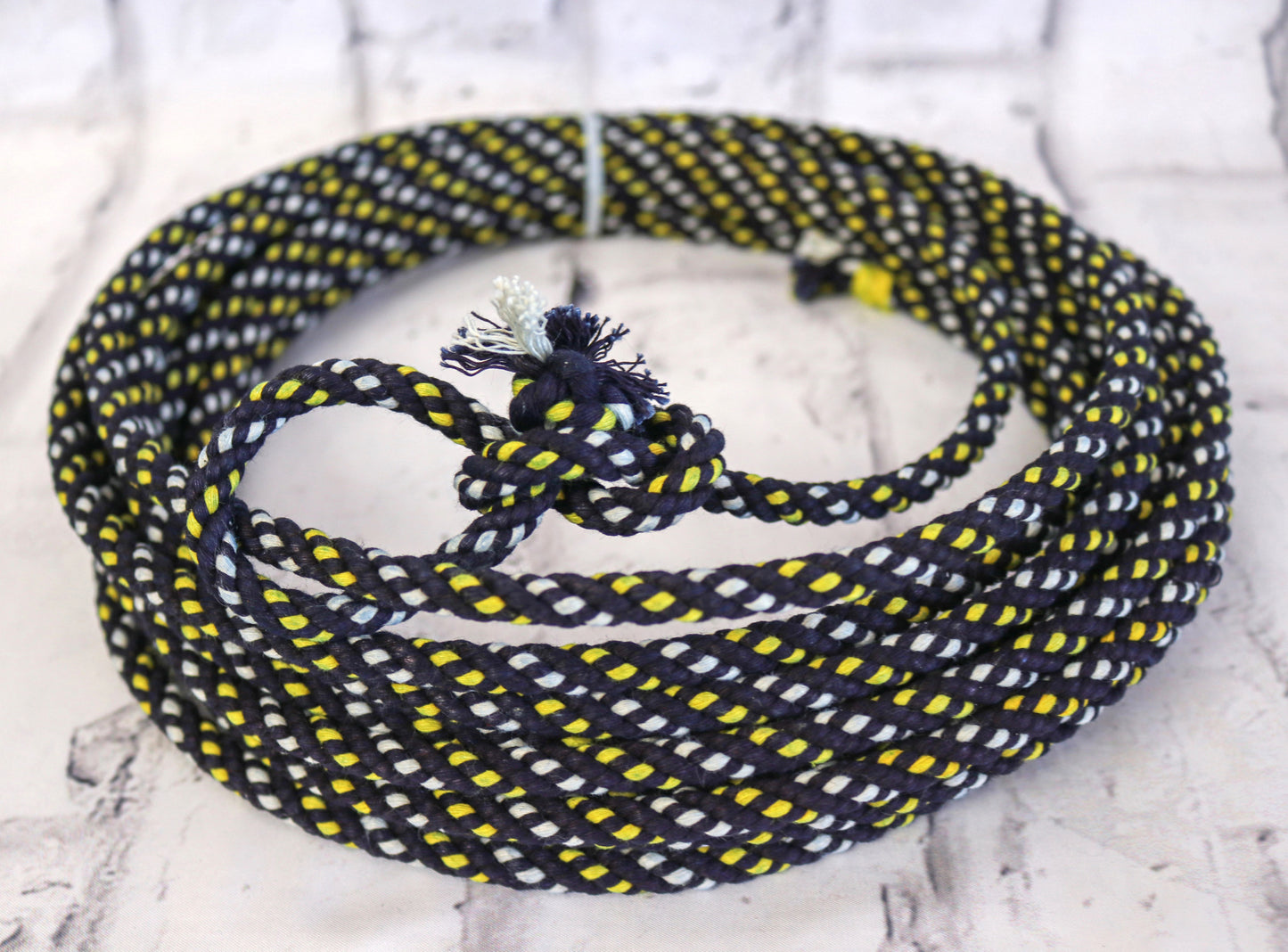 30 Ft  Blue Yellow Youth Kids Lariat Rope Cotton Soga