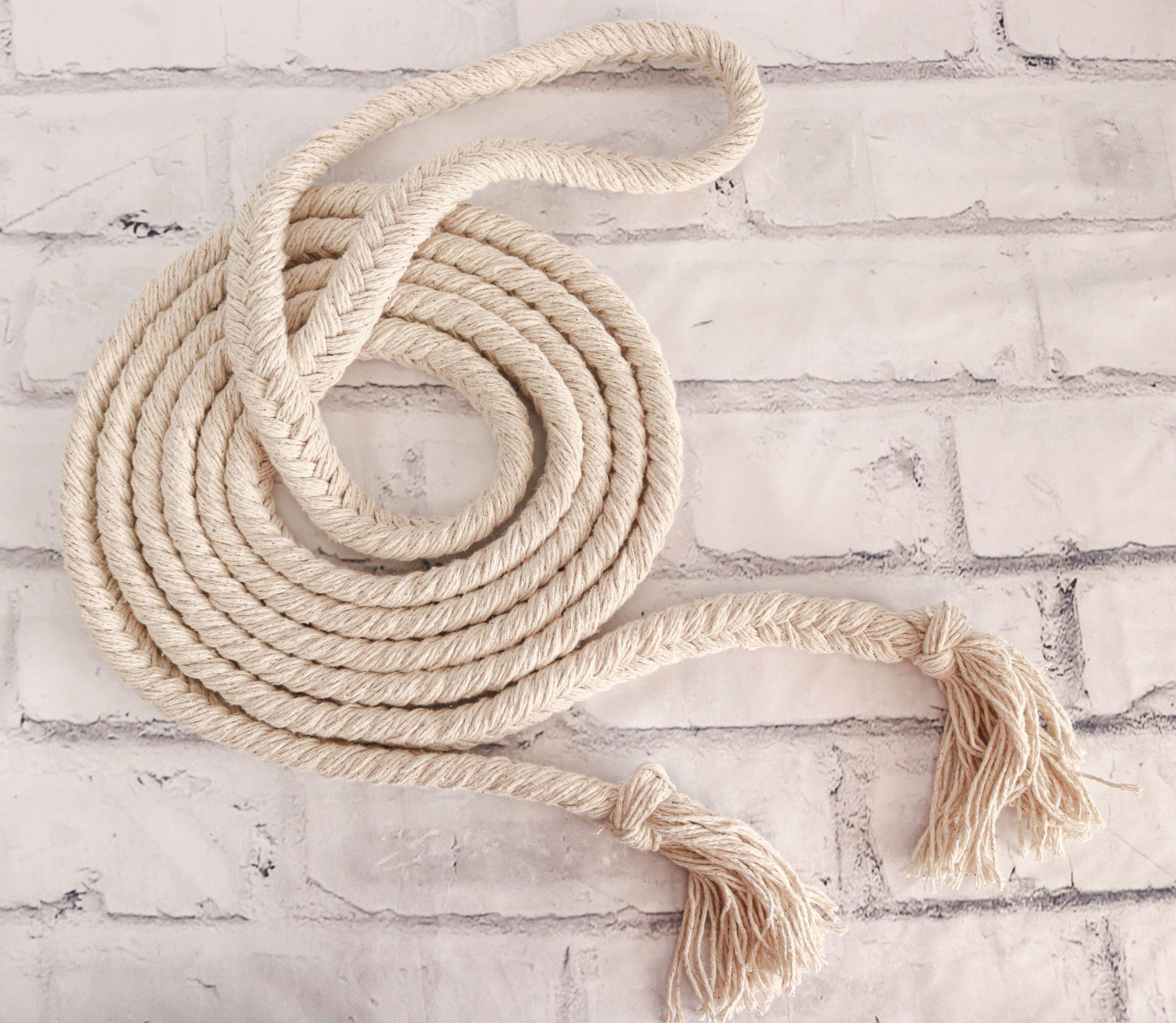 14 Ft. Braided 3 Strand Natural Cotton Soft Thick Heavy Breaking Reins