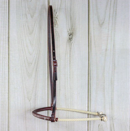 Leather Rawhide Laced Covered Rope Noseband