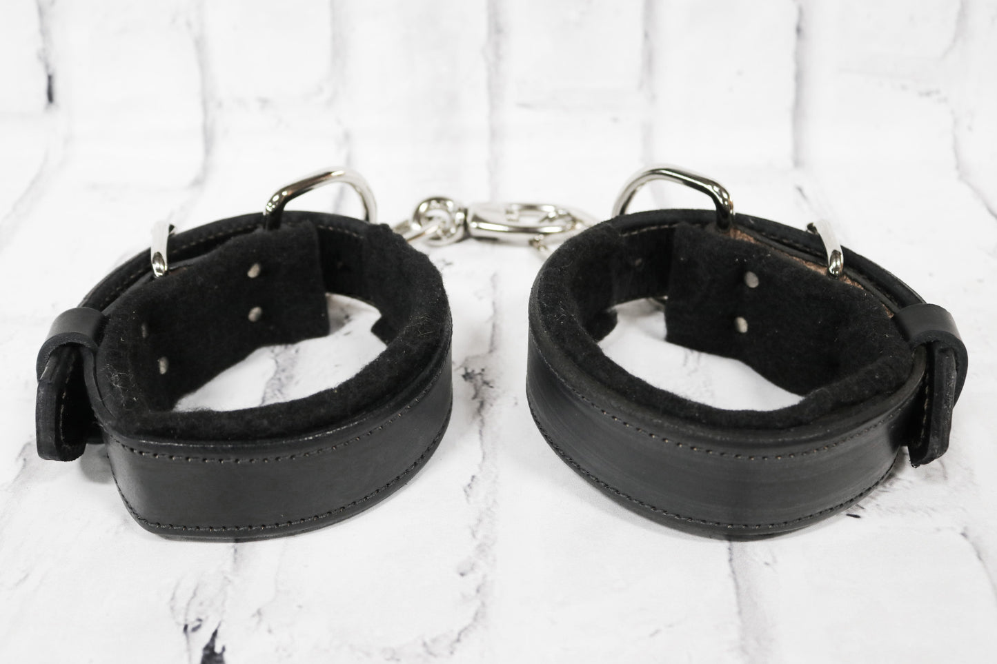 USA Made Black Doubled Leather Horse Hobbles Chain