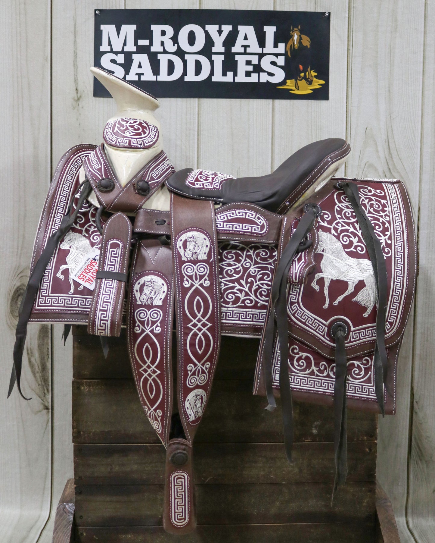15" Charro  Caballo  Mexican Saddle Montura Embroidered