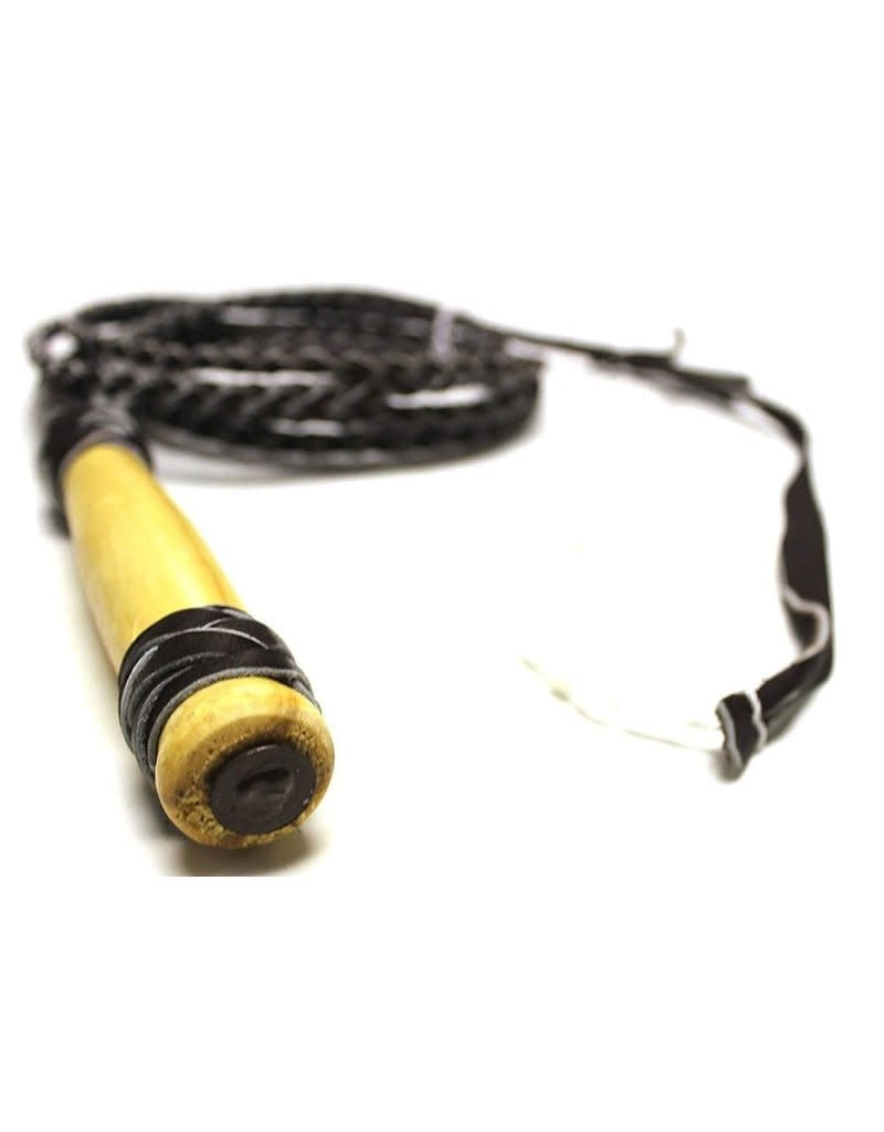 4 FT Brown Real Leather Braided Bull whip
